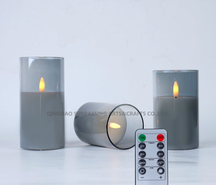 25LED002玻璃管电子蜡烛三件套