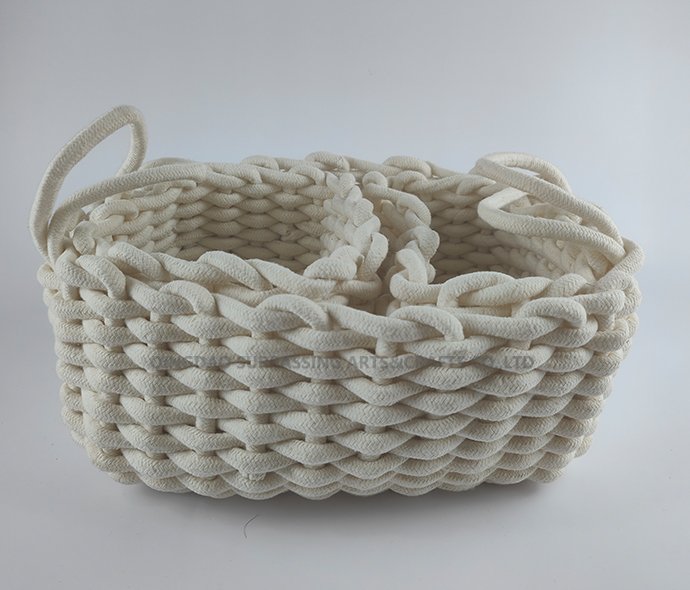 Cotton cord braided storage bag