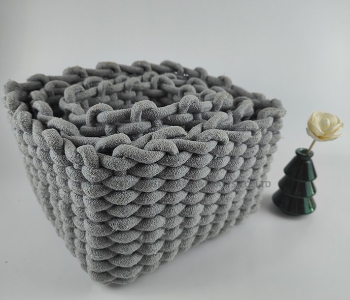 Cotton rope braided storage basket 3