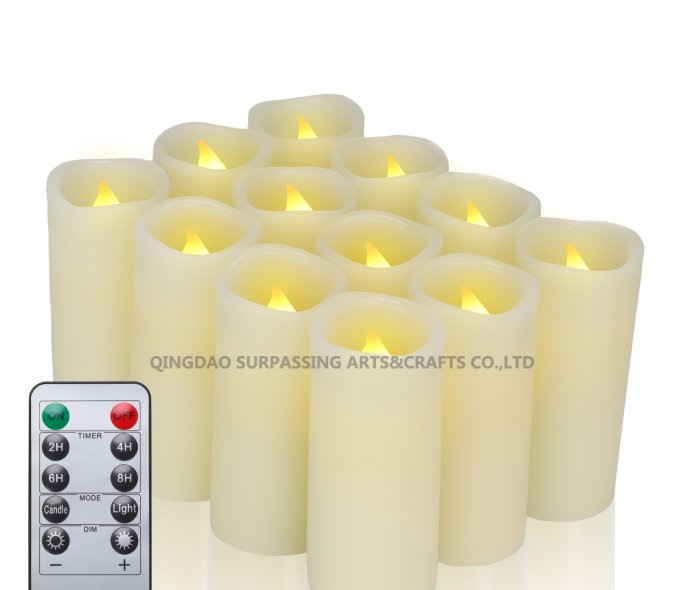 LED24007 LED pillar candles 12PK with remote