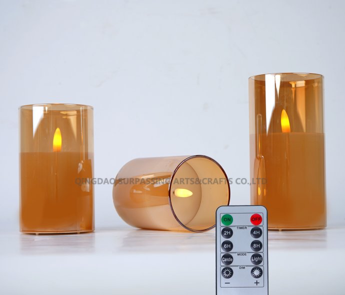 LED24003 LED glass candles 3pk