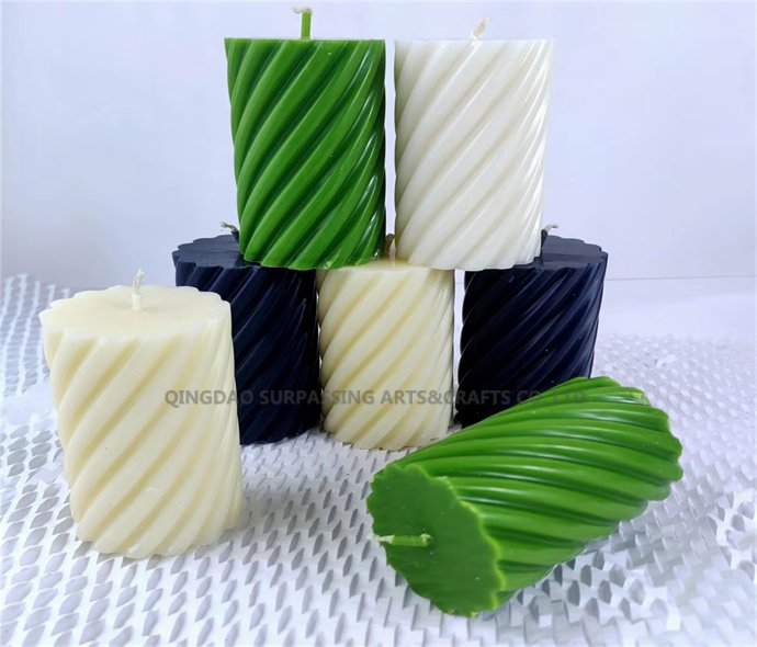 C25A001 pillar scented art candle mold candles 4pk