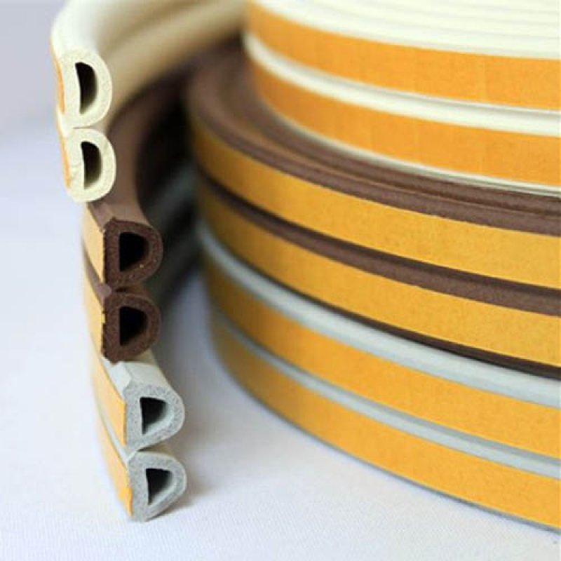 Self-adhesive seal for doors and windows D profile