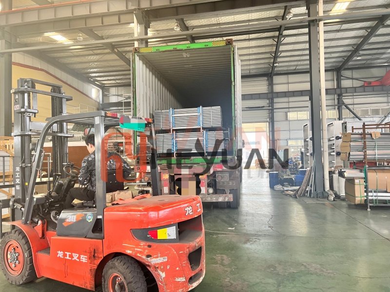 loading container for poultry farm equipment at Heyuan factory