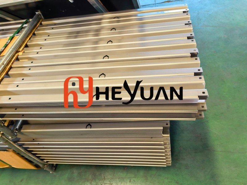 Customized stainless steel layer cage frame for commercial poultry farming, prepared for export at Heyuan's poultry equipment factory in Qingdao, China.